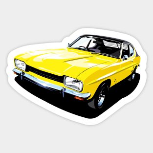 British Ford Capri in yellow Sticker